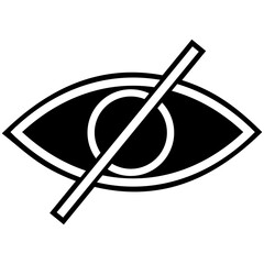 Sensitive Content Eye Crossed Sign For Social Media and Website Photos Pictures and Video Vector Illustration