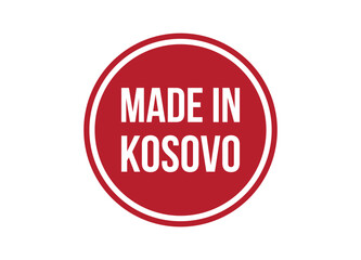 Made in Kosovo red vector banner illustration isolated on white background