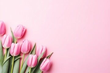 pink tulips background copy space transparent radiate connection holding gift color dichromatism whitespace border cute profile template layout test