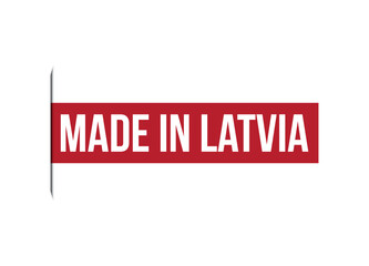Made in Latvia red vector banner illustration isolated on white background