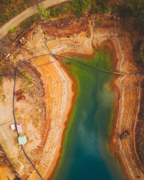 Aerial view of the copper mine of Minas de Rio Tinto, Andalusia, Spain.