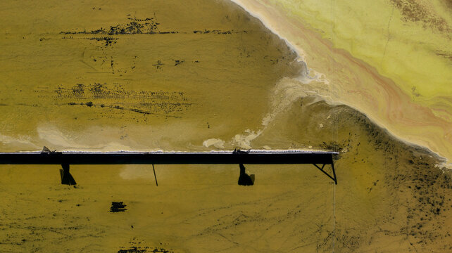 Aerial view of Parabel Nutrition Lemnature Aqua farms, an aquaculture facility, Fellsmere, Florida, United States.
