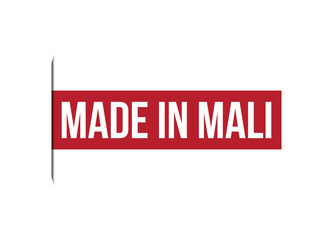 Made in Mali red vector banner illustration isolated on white background