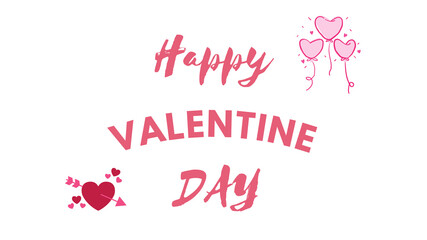 Happy valentine's day. Typography. Transparent background. Resource in png.