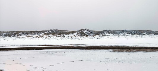Dänemarks Nordseedünen unter Schnee