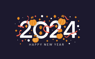 2024 New Year Banner, 2024 New Year Design, Happy New Year Design, Vector, illustration design