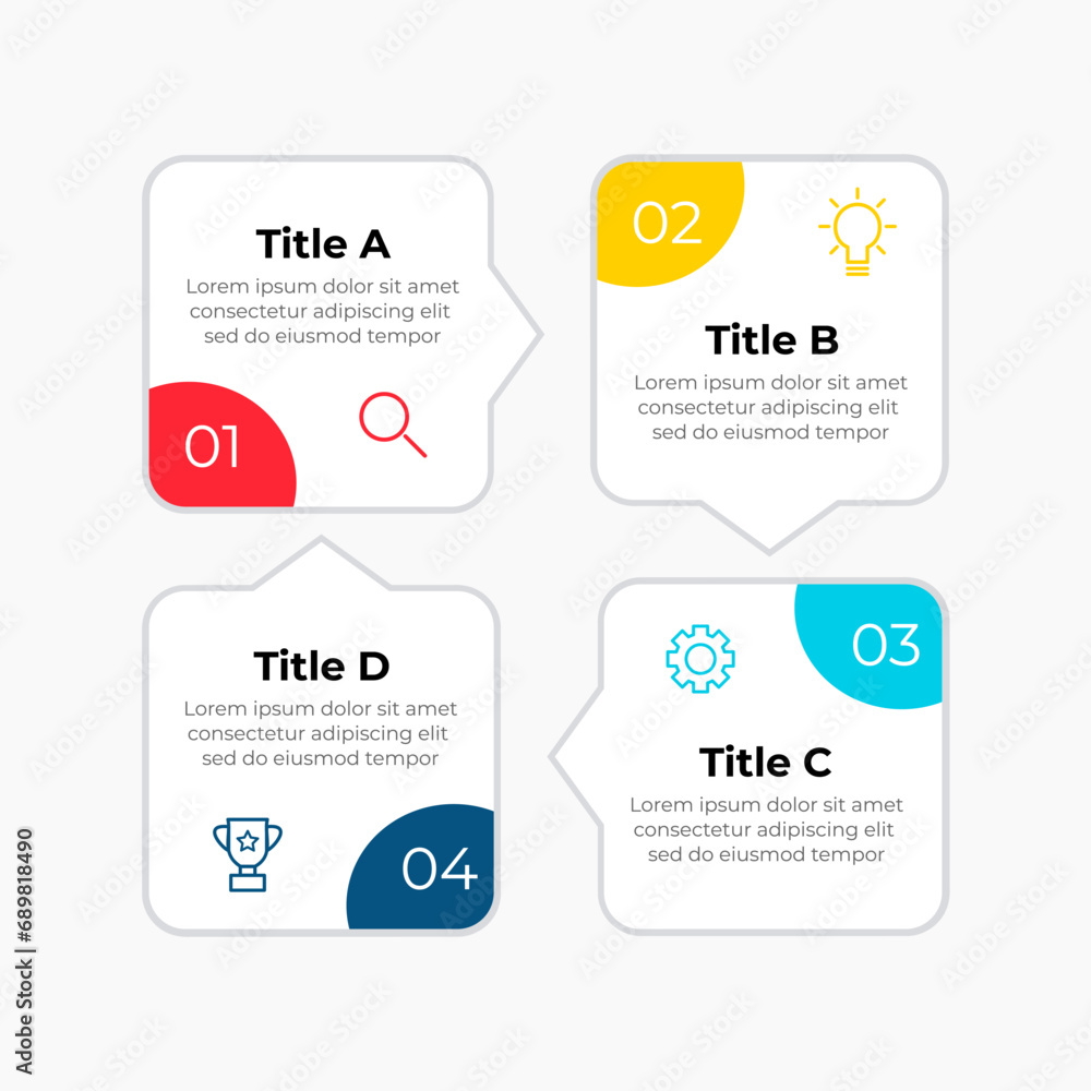 Poster infographic design template. creative concept with 4 steps. can be used for workflow layout, diagram