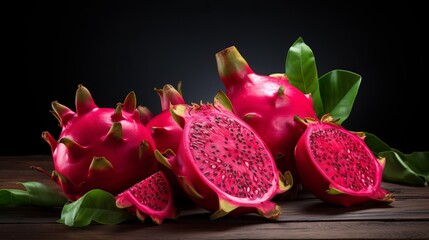 The background is composed of either tropical pitaya or tropical dragon fruit with many dragon fruit.