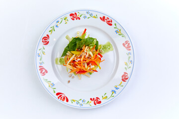 fresh salad on the white
