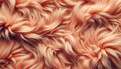 Close-up of textured peach furry surface. Color of the year 2024. Peach Fuzz color background.