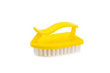 Cleaning brush isolated on white background. Convenient equipment for cleaning the house. Brush for cleaning clothes, carpets. Tool for home care.