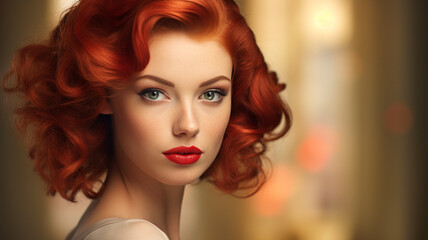 Fototapeta premium portrait of a woman with red hair