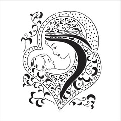 illustration of a tattoo of a heart - MOTHER OF GOD