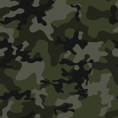 Army camouflage pattern, khaki texture, vector background. Disguise. Urban print on textiles. Fashionable design - obrazy, fototapety, plakaty