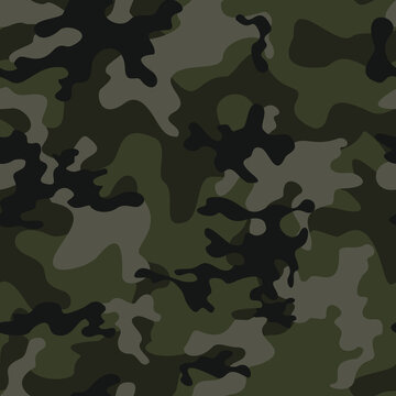Army camouflage pattern, khaki texture, vector background. Disguise. Urban print on textiles. Fashionable design