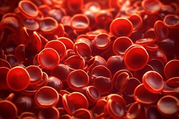 Close-up red blood cells - obrazy, fototapety, plakaty