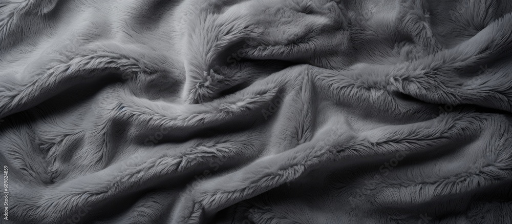 Poster close up of a rough blanket in gray High quality photo. Copyspace image. Square banner. Header for website template