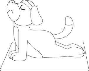 Dog Yoga Fitness Gymnastics Animal Vector Graphic Art Illustration