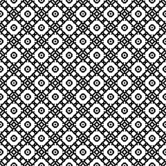 Black and white seamless abstract pattern. Background and backdrop. Grayscale ornamental design. Mosaic ornaments. Vector graphic illustration. EPS10.