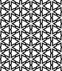 Black and white seamless abstract pattern. Background and backdrop. Grayscale ornamental design. Mosaic ornaments. Vector graphic illustration. EPS10.