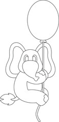 Elephant Balloon Animal Vector Graphic Art Illustration