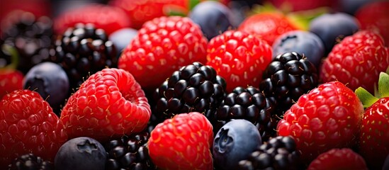 A vendor sales fresh organic berries at a local farmers market in Oregon. Copyspace image. Square banner. Header for website template