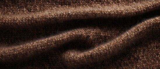 Background is made of woolen textiles An image of fleecy speckled tweed fabric Brown woolen fabric with large weave. Copyspace image. Square banner. Header for website template