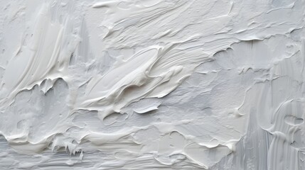 Obraz premium Close up of oil painting texture with brush strokes and palette knife strokes in white and grey colors