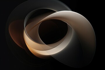 Luxury dark background, Black, white and beige color and tone, Close up detail of circular architectural shape