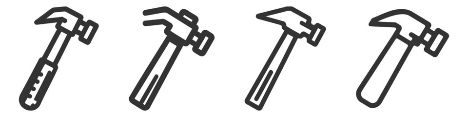 Hummer vector icon set, pack, collection isolated on white background