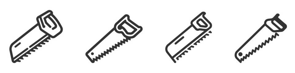 Saw icon set, pack, collection - Working tools, Construction and Manufacturing icons, equipment icons.