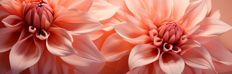Floral background in peach color with watercolor strokes. Delicate pastel shade of the banner, copy space