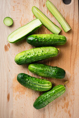 Fresh organic cucumbers.