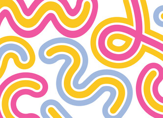 Fun colorful patterns made from colored doodles. Children's vector background. Abstract illustration. For packaging design, covers, games