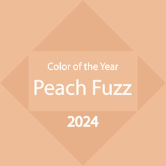 Color of the year 2024 template in trendy Peach Fuzz color