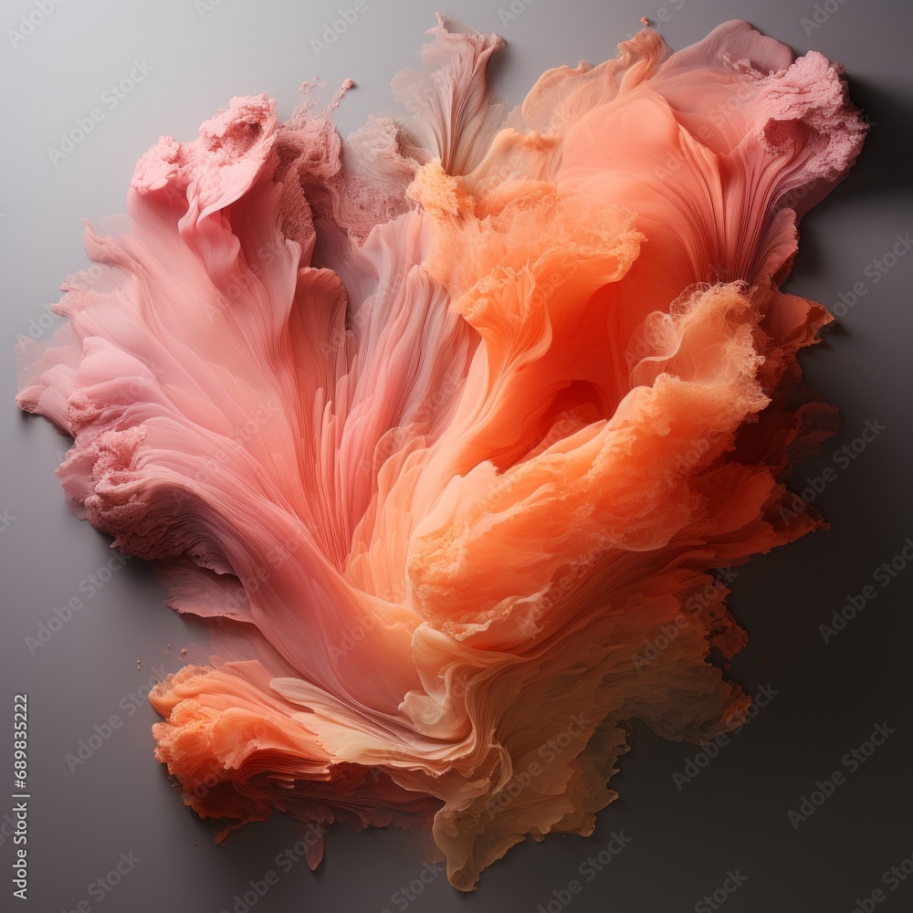 Poster fur background in peach fuzz shade, fluffy splash banner with space for text. concept: delicate colo