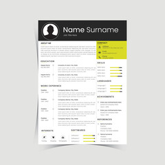 Professional Simple Creative and Modern Resume CV Template