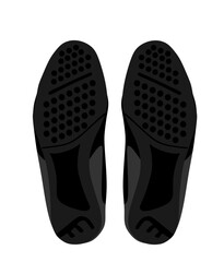 Sole shoes vector illustration isolated on white background. Footwear symbol. Elegant shoes shape silhouette.