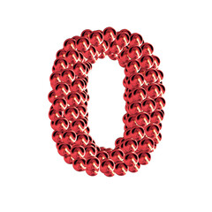 Red symbols from spheres. 3d number 0