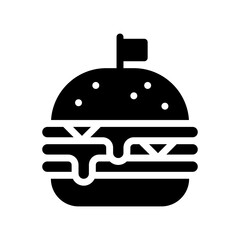 Fototapeta premium burger glyph icon