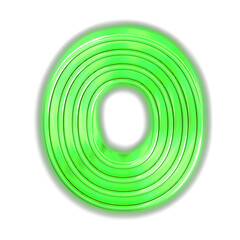 Golden luminous symbol. number 0