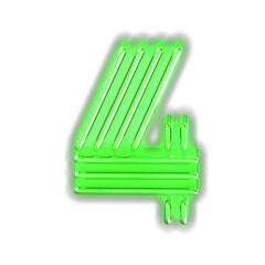 Golden luminous symbol. number 4