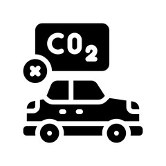 eco car glyph icon
