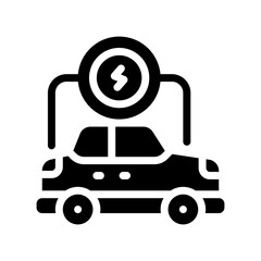 electric car glyph icon