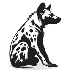 Hyena silhouettes and icons. Black flat color simple elegant white background Hyena animal vector and illustration.