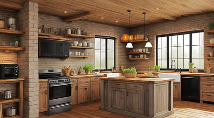 Farmhouse Style kitchen interior