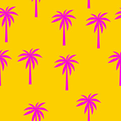 Fototapeta na wymiar Palm tree vector seamless pattern. tropical summer background. Beach hand drawn simple repeat texture. Modern textile, print, wallpapers, wrapping paper.