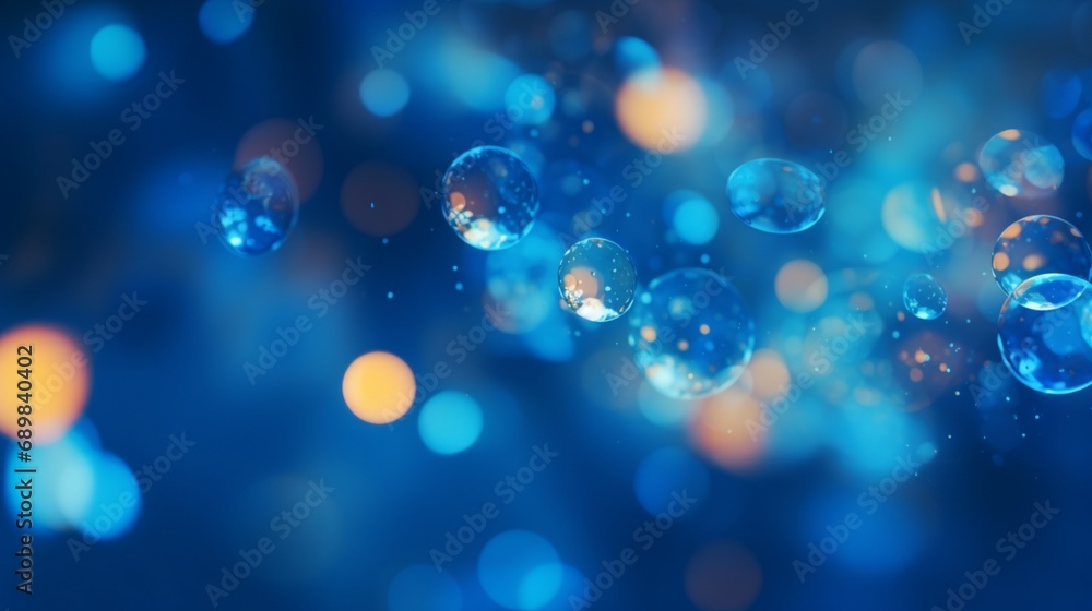 Poster blurred bokeh green/cyan banner backdrop. space for text or logo - ai generative