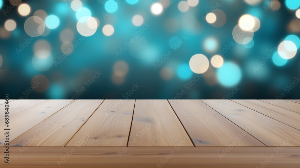 Poster blurred bokeh green/cyan banner backdrop. space for text or logo - ai generative