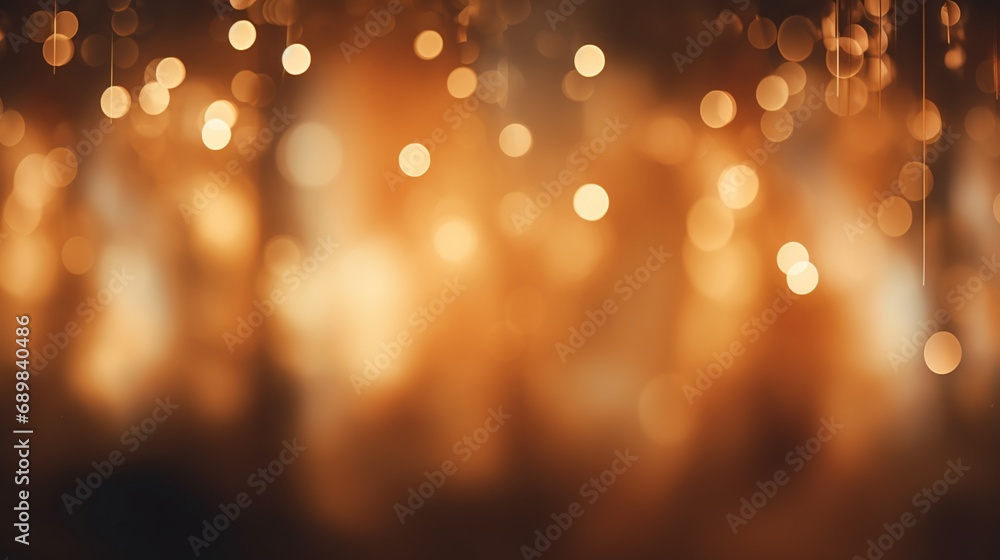 Poster blurred bokeh golden banner backdrop. empty space for text or logo - ai generative